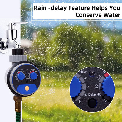 Sprinkler Water Timer Programmable Garden Zero Pressure Waterproof Irrigation Controller Hose Timer for Outdoor Lawns & Garden Blue