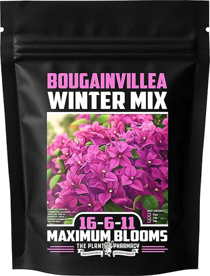 Fertilizer Commercial Grade | Bougainvillea Winter Mix 16-6-11 | 5 Ounces | Custom Professional Mix | Cold-Season Bloom Formula | Controlled Release Nutrition | Micronutrients | Vivid Color & Growth