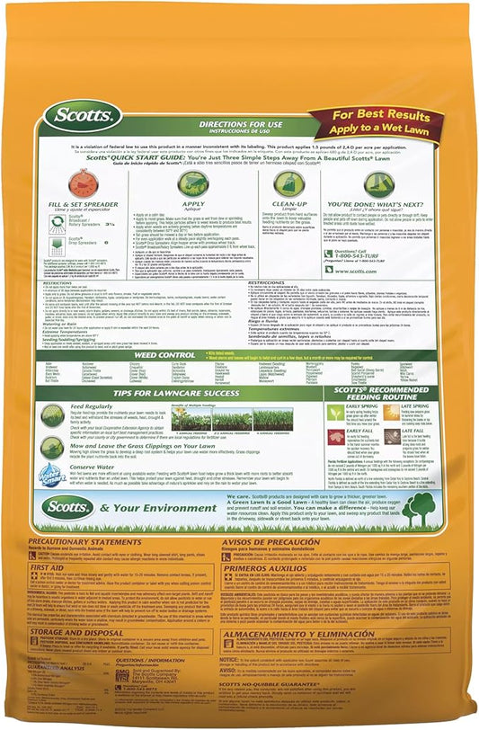 Scotts Turf Builder WinterGuard Fall Weed & Feed3, Weed Killer Plus Fall Fertilizer, 5,000 sq. ft., 14.29 lbs.