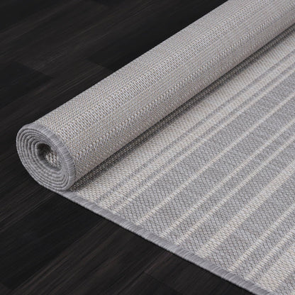 Stripe Outdoor Rug 8x10 Washable Outside Carpet for Indoor Patio Porch Waterproof Easy Cleaning Non Shedding Area Rugs Gray 8 x 10
