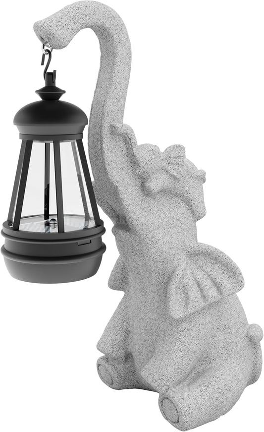 Garden Decoration, Figurine, Lawn Statue, Sculpture Ornament, Animal Figurine - Cat Resin Statue with Lantern (Trunk)