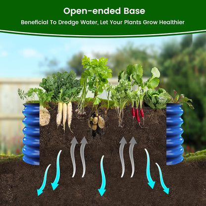 17" Tall, 42" Round Blue Raised Garden Bed Kit, Galvanized Metal Raised Garden Beds Outdoor for Vegetables Flowers,3.5 * 3.5 * 1.4Ft,Cobalt Blue