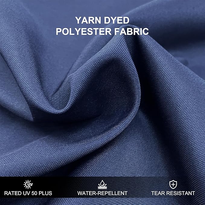 PURPLE LEAF 10 X 12 FT Patio Umbrella with Base Included Cantilever Umbrella with 360° Rotation Outdoor Offset Umbrella Windproof Heavy Duty Sun for Garden, Backyard and Pool, Navy Blue