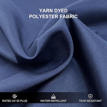 PURPLE LEAF 10 X 12 FT Patio Umbrella with Base Included Cantilever Umbrella with 360° Rotation Outdoor Offset Umbrella Windproof Heavy Duty Sun for Garden, Backyard and Pool, Navy Blue