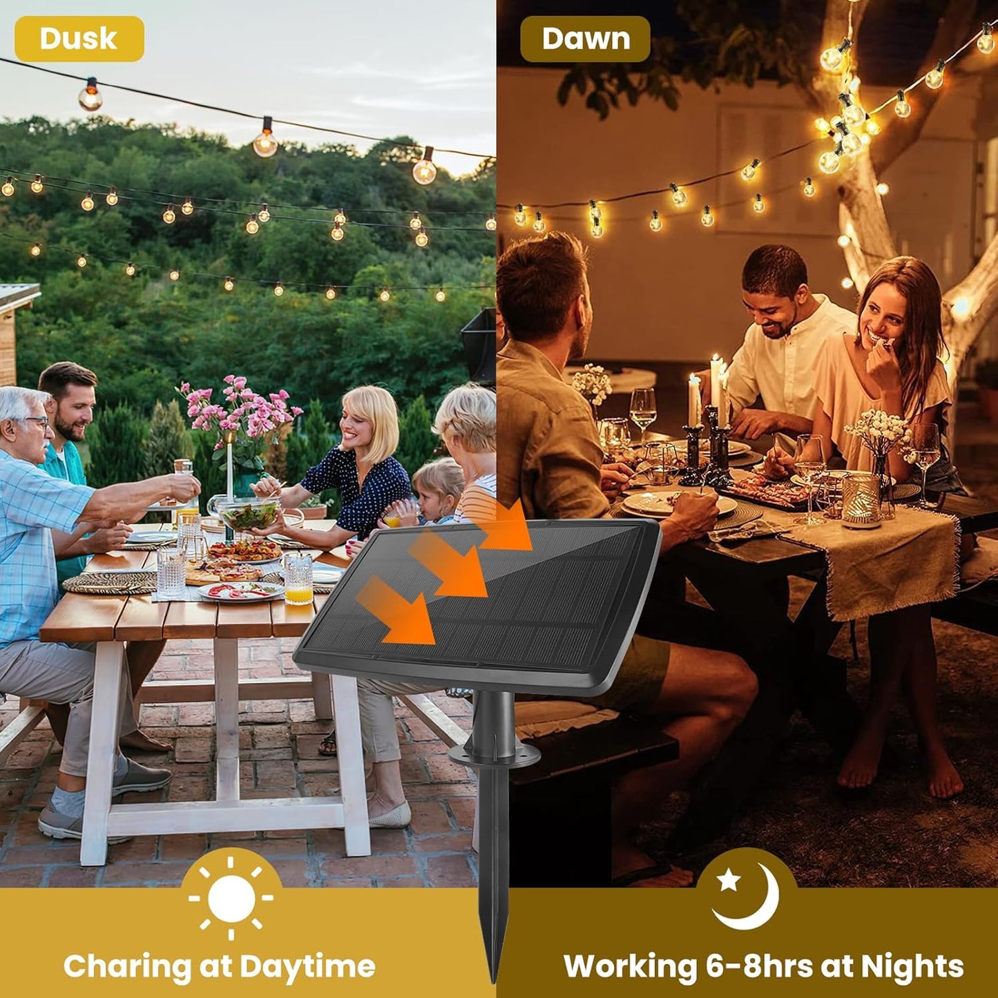 300FT Solar String Lights Outdoor Waterproof with Remote,G40 Solar Powered String Lights with 60+3 LED Shatterproof Bulbs, Dimmable Solar Patio Hanging Lights for Outside Backyard Party