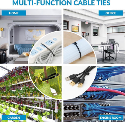 XINGO 12 Inch Blue Zip Ties Heavy Duty 100 Pack, 120 LBS Tensile Strength, Premium Nylon Cable Wire Ties, Self-locking Plastic Ties for Indoor and Outdoor Use