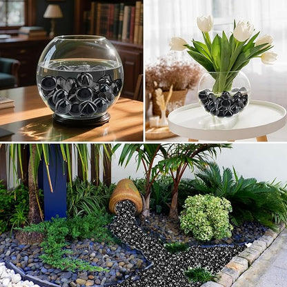 Skyflame 10-Pound Fire Glass Diamonds for Fire Pit Fireplace Landscaping, 1/2 Inch Reflective Glass Fire-Diamonds, Onyx Black