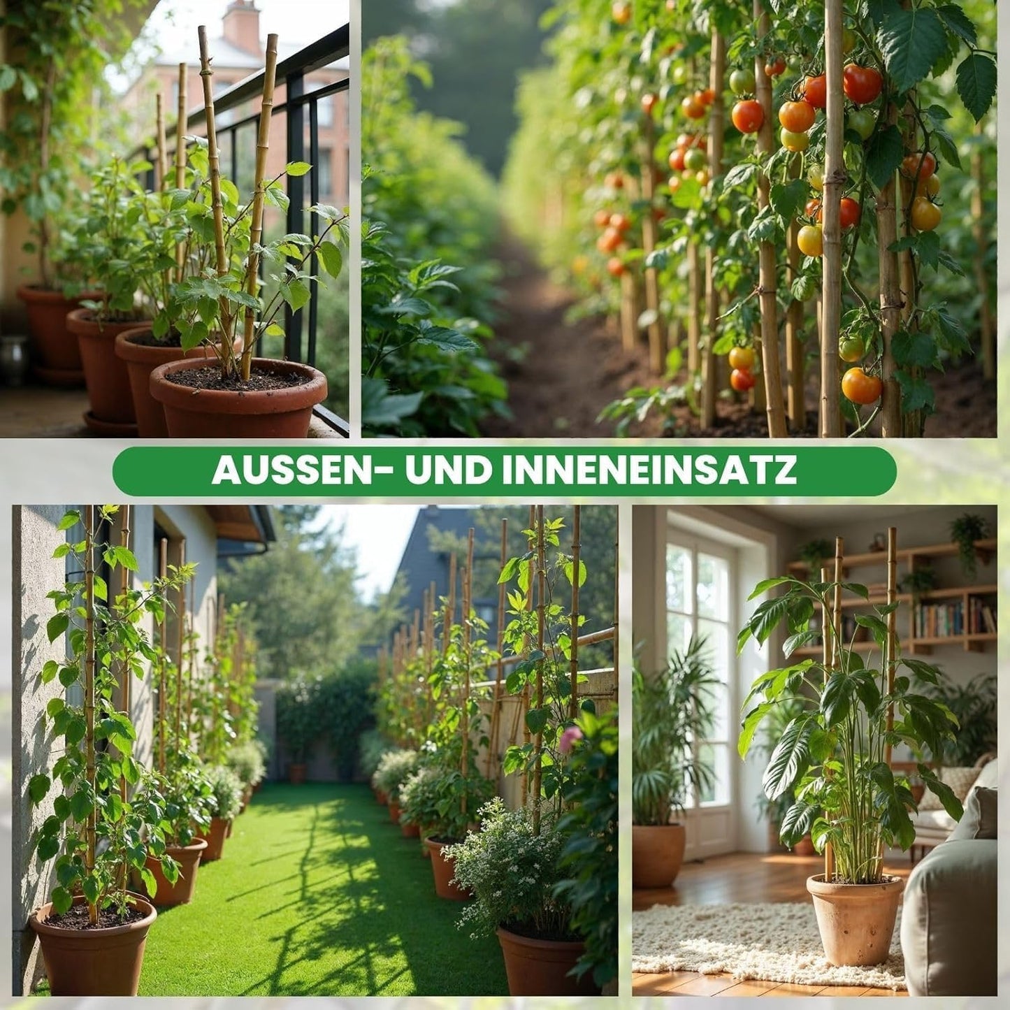 60 Pack 4 Ft Bamboo Stakes for Plant with 100 Twist Ties Bamboo Sticks Plant Support Garden Stakes Poles for Tomatoes Cucumber Grapes Pole Beans Trees Potted Dahlia Flowers