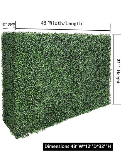 AGPL Artificial Hedge Wall Without Planter, Outdoor or Indoor Decorative Privacy Wall, Great for Balcony, Patio, Deck, TOP Cover Panel is Included ... (48" W*12" D*32" H)