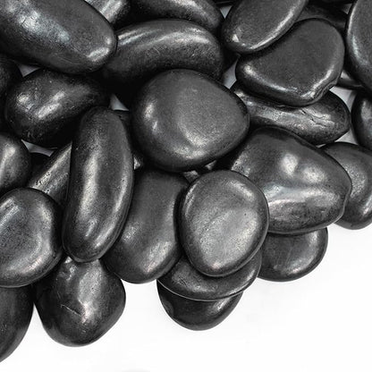 10lbs Black River Rocks, 2-3 Inch Large Pebbles for Indoor Plants, Natural High Polished Decorative Stones for Vase Filler Fish Tank