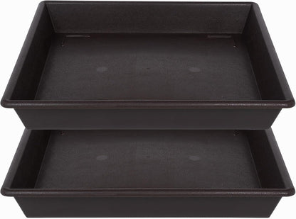 Square Plant Saucer 14 Inch 2 Pack，Plant Stand Plant Trays for Pots Heavy Duty Plastic Plant Saucers for Indoors Outdoors, Flower Pot No Holes Plant Lover Gardening Gifts