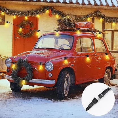 LED Christmas Lights, 50FT Patio Lights with 16Pcs Shatterproof S14 Bulb(1 Spare),4 Lighting Mode, Connectable,Waterproof Warm White Edison Plastic Bulb Hanging Light for Yard Gazebo Porch Décor