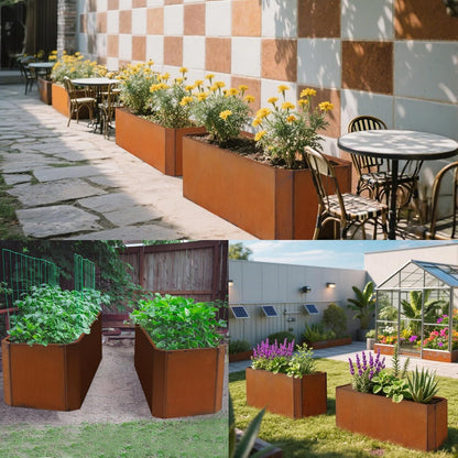 Steel Planter Box-36"x15"x15"-Large Rectangular Planter Matel -Outdoor Indoor-Corten Steel Planter Box Heavy Duty Commercial Residential for Patio Porch Deck Home Backyard