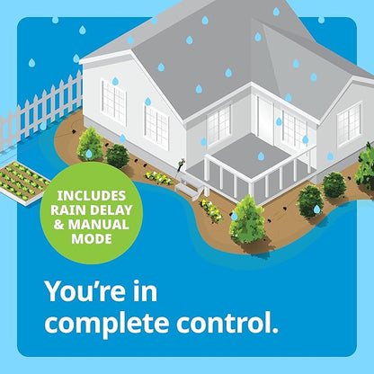 Raindrip Digital Hose-End Automatic Water Timer, Connects to Garden Faucets and Hose Bibbs, with Back-Lit LCD Screen for Drip Irrigation, Garden, Self-Watering, Grey