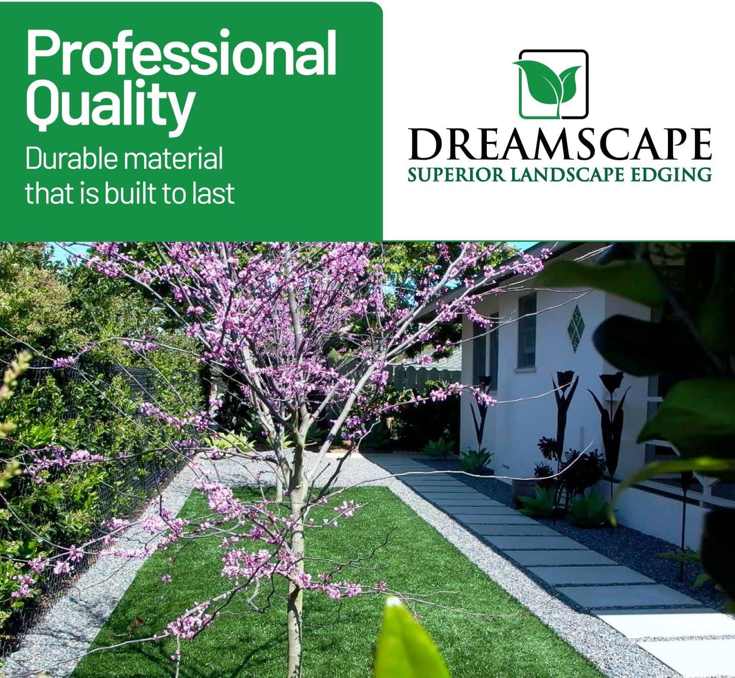 Dreamscape YardEdge Aluminum Landscape Edging - 4 Strips, 6ft Each (24ft Total), Black Duraflex Paint - Professional Quality Landscaping Border, Metal Divider for Lawn, Garden, Flowerbed