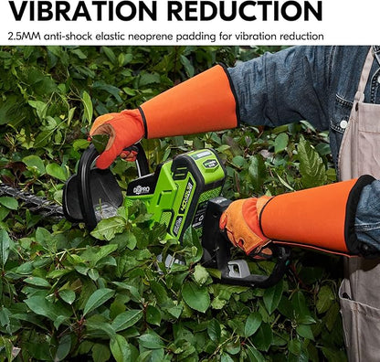 Vgo... Gardening Gloves Unisex,Safety Work Gloves,Long Sleeves Gauntlet,Puncture Proof,Touchscreen(Size XL,Orange,SL7496)