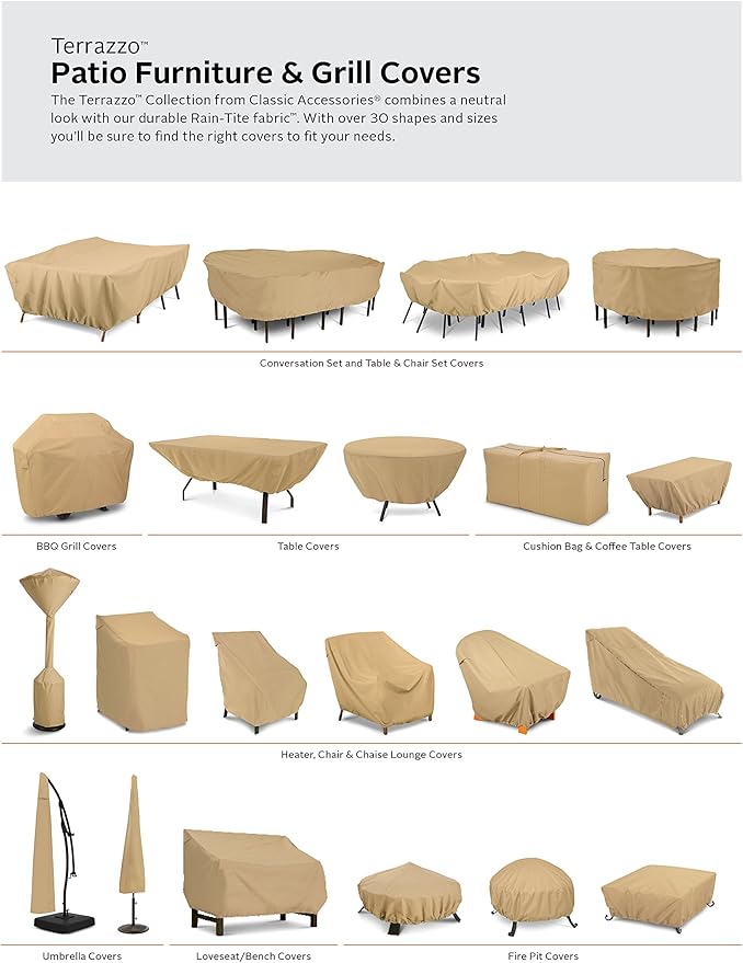 Classic Accessories Terrazzo Patio Lounge Chair Cover, Patio Furniture Covers