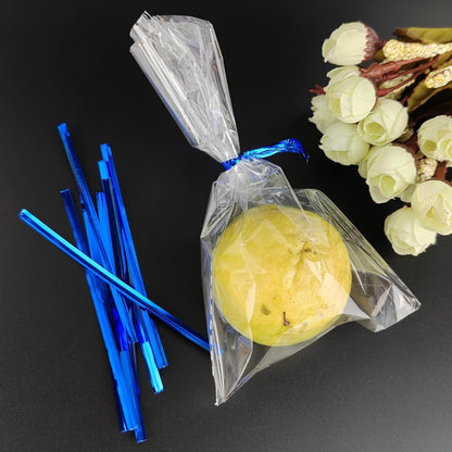 800 Pcs Metal Twist Ties 4 Inches Twist Straps for Bread Bags Candy Bags Snack Bags Halloween Party Cake Favor (Blue)