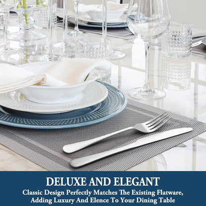 32-Piece Dinner Fork Set, Stainless Steel Silverware, Cutlery, Mirror Polished, Dishwasher Safe - 8 Inch