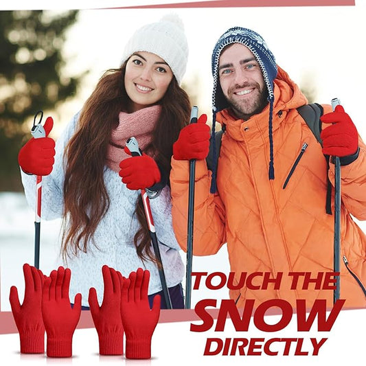 SATINIOR Magic Winter Gloves Unisex Gloves Knit Stretchy Mitten Full Fingers Warm Mitten for Men Women Sports