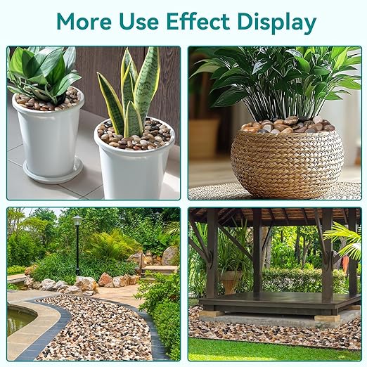 5 lbs Decorative Rocks for Potted Plants, 1-1/2 inch River Rocks for Plants, Garden Rocks Outdoor Landscaping, Polished Natural Stone for Walkways, Yard, Vases, Crafts