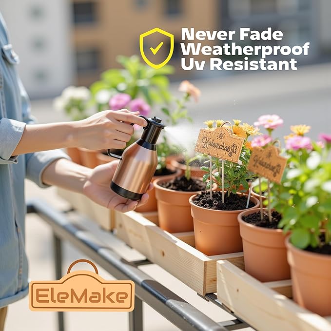 Stainless Steel 304 Plant Labels Weatherproof, Metal Garden Label Tall Markers 25 Pack for Plants Vegetables Herb Seedlings Flowers with 2 Pens, Height 10.75 Inch, Label Area 3.74'' x 1.39''