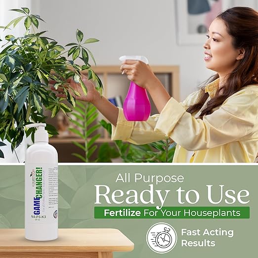 GS Plant Foods Game Changer All-Purpose Essentials - 100% Plant-Based Organic Fertilizer for Indoor or Outdoor Container Grown Plants, NPK 4-3-3, Liquid Formula for Houseplants, 20 Ounces
