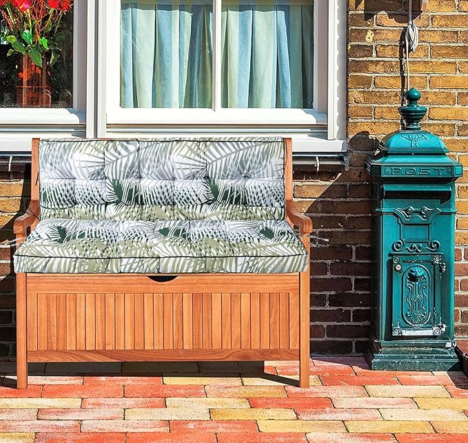 Swing Replacement Cushions with Backrest, 2 or 3 Seater Waterproof Non-Slip Overstuffed Swing Pad, Indoor/Outdoor Bench Cushion for Porch Chair Swing Garden Furniture (Flower color2, 40 * 63 in)