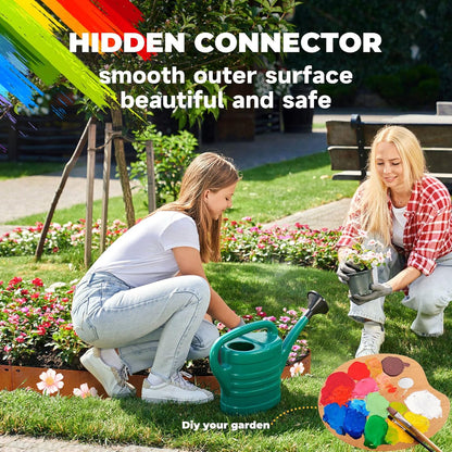 Cor Ten Steel Metal Landscape Edging 40 inch with Top Bending Protection Pre-Rusted Cor Ten Steel Garden Edging 6 Inch Depth 180 Degree Bend 6 Pack for Lawn Yard (6 inch-180 Degree Bend, Rusted)