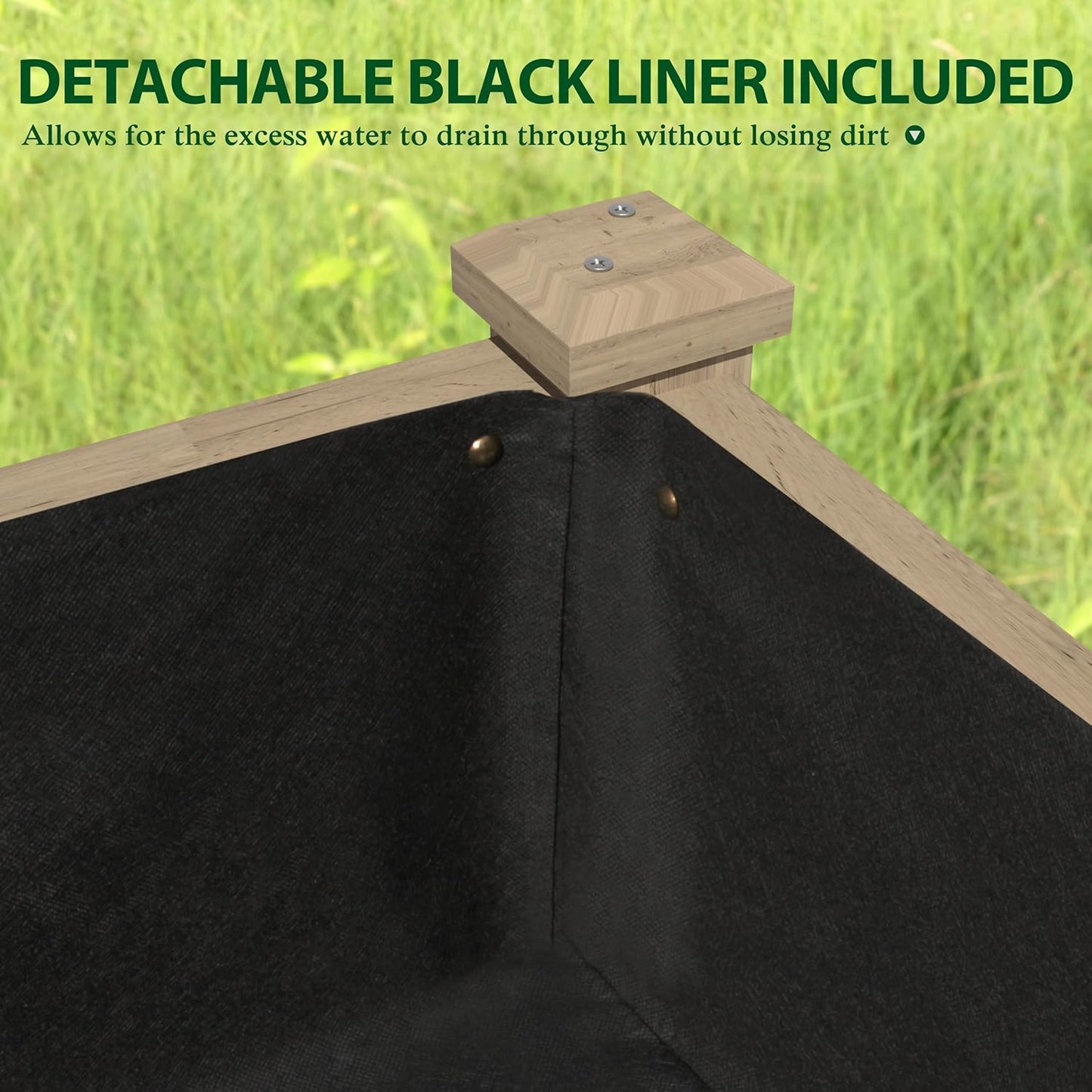 MUPATER 4'x2' Raised Garden Bed, Elevated Planter Box with Drainage Holes for Herbs and Vegetables, Raised Garden Bed with Four Legs for Garden, Patio and Greenhouse, Brown