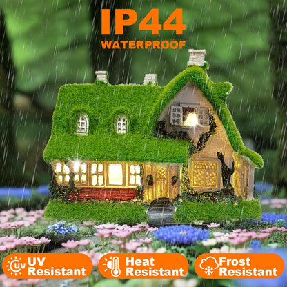 Solar Garden Outdoor Statue Light - Fairy House Lawn Decoration for Patio, Balcony, and Yard - Unique Gift for Any Occasion