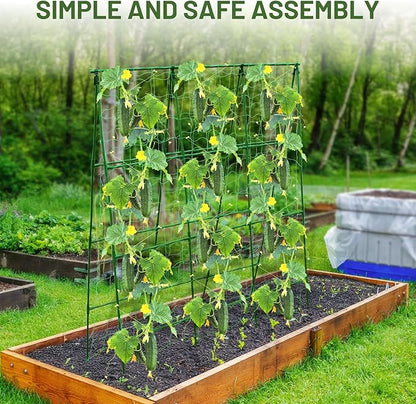Large A-Frame Garden Trellis for Tomatoes, Cucumbers & Heavy Climbing Plants - Rust-Resistant, Heavy-Duty Steel, Perfect for Outdoor Gardens & Vertical Gardening(47" W x 63" H)