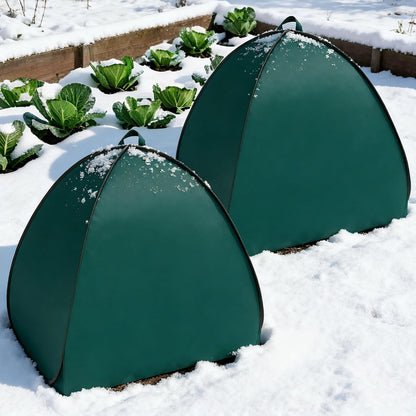 2 Pcs Pop Up Shrub Covers Frost Protection Tent, 22" x 22" x 22" Winter Plant Cover Freeze Protection, Warm Garden Plant Protector Tent for Protecting Outdoor Shrub Fruit Potted Plants from Snow & Ice