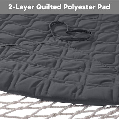 SUNCREAT Hammocks for Outside with Stand, Extra Large 2 Person Hammock with Stand, Dark Gray Drops