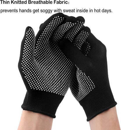 24Pcs Work Gloves Anti-slip Knitted Stretchy Cloth Glove Thin Moist Glove Liners