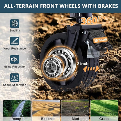 Favoyard Extra Large Collapsible Wagon Carts Foldable 220L & 360LBS Portable Folding Wagons with All-Terrain Wheels & Brakes Heavy Duty Outdoor Utility Carts for Grocery Camping Shopping Sports Garden