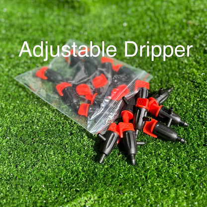 AEO Solar-Powered Automatic Watering Drip Irrigation System, 20 Adjustable Drippers, 65 ft for Balcony Greenhouse Raised Garden Bed