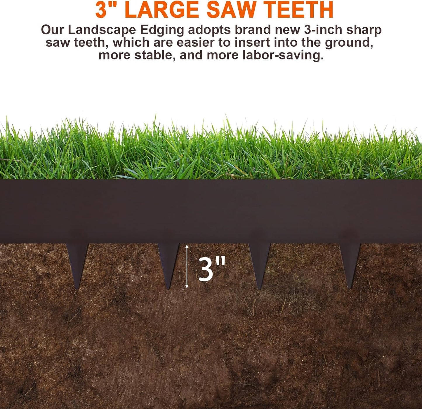 5 Pack Steel Landscape Edging,Metal Landscape Edging 40 Inch Strips, Metal Garden Edging 6 inch Depth, Steel Edging for Landscaping