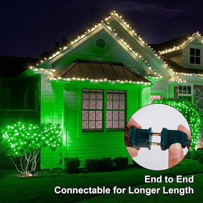 3 Sets Christmas Lights, 150 Count 33 FT Each Mini String Lights, Green Wire Fairy Lights, 120V UL Certified Connectable St Patricks Day Light for Holiday Winter Patio Party Outdoor Decoration, Green