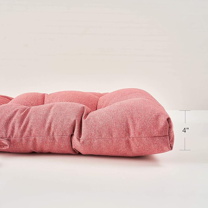 ARTPLAN All Weather Chair Outdoor Cushions Wicker Tufted Pillow with Back for Outdoor Furniture