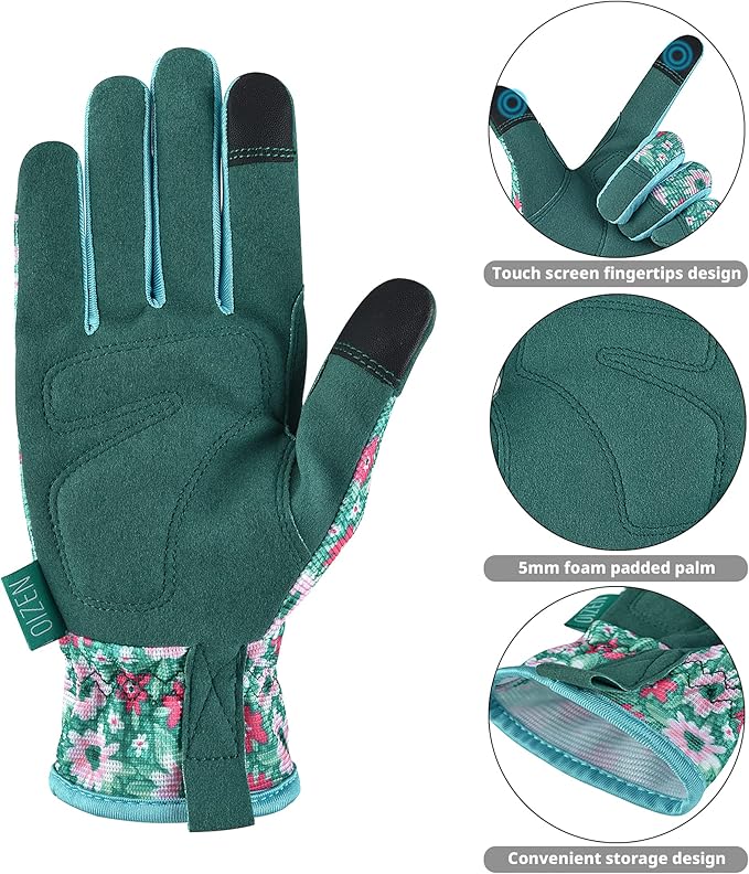 Gardening Gloves for Women and Men, Garden Gloves with Touch Screen, Thorn Proof Puncture Resistant Working Gloves, Gardening Gifts for Women, Size Medium