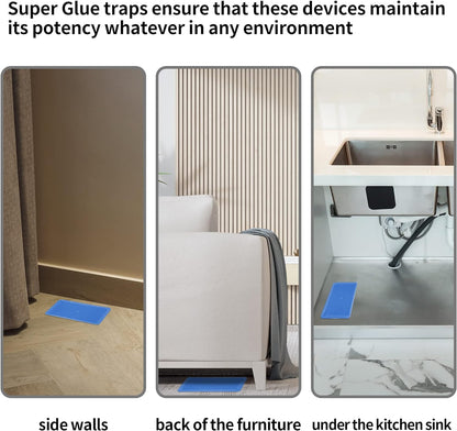 LULUCATCH Super Glue Traps 36 Pack for Mice & Snakes, Larger, Heavier Sticky Traps with Non-Toxic Glue. Sticky Mouse Traps Indoor, Easy to Set, Pet Safe Pest Control