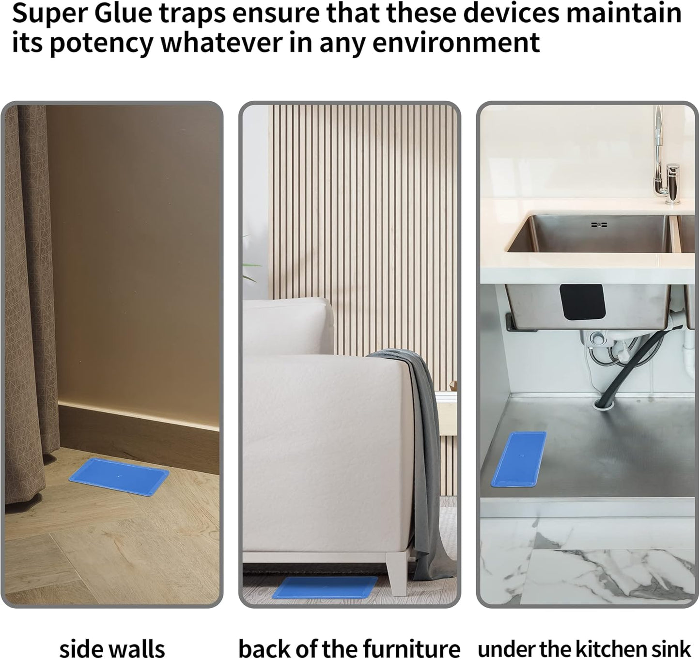 LULUCATCH Super Glue Traps 12 Pack for Mice & Snakes, Larger, Heavier Sticky Traps with Non-Toxic Glue. Sticky Mouse Traps Indoor, Easy to Set, Pet Safe Pest Control