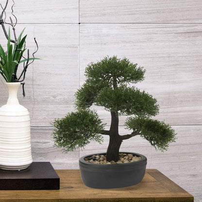 Artificial Bonsai Tree Juniper Faux Plants Indoor Small Fake Plants Decor with Ceramic Pots for Home Table Office Desk Bathroom Shelf Bedroom Living Room Farmhouse Decorations