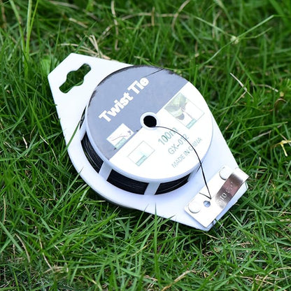 328ft (100m) Twist Ties, Plant Ties for Vines Garden Wire with Cutter for Gardening Home Office, Multi-Function Black Plastic Coated Wire