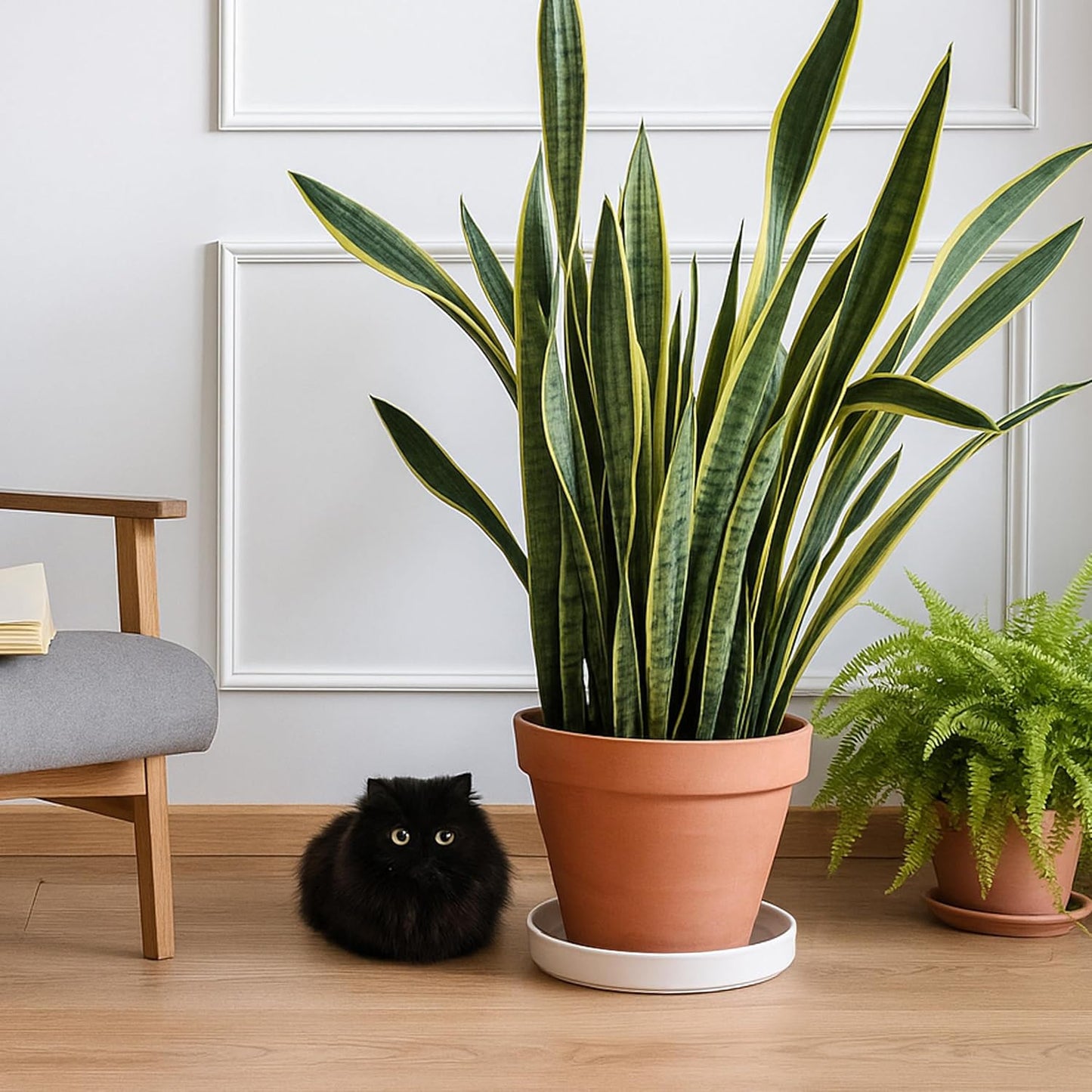 D'vine Dev Modern Round 8.7 Inch Ceramic Plant Pot Saucer, Planter Pot Drainage Tray for Indoor Plants, Matte White, 97-T-A-4