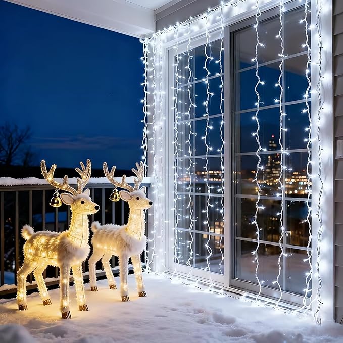 LUCKY SHINE 150 LED Cool White Christmas Lights, UL 50 FT White Wire Decorative Lighting String, for Indoor and Outdoor Party, Garden, Patio.