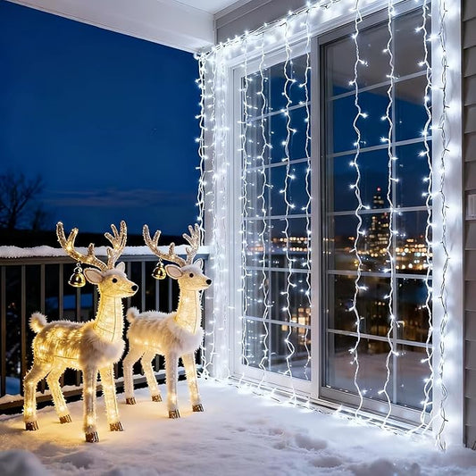 LUCKY SHINE 150 LED Cool White Christmas Lights, UL 50 FT White Wire Decorative Lighting String, for Indoor and Outdoor Party, Garden, Patio.