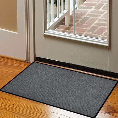 Profile Rubber Door Mat, 72x48inch, Heavy Duty, Entrance Doormat, Indoor and Outdoor, Waterproof, Easy Clean Shoe Scraper, Home Rug Welcome Mats for Entryway, Patio, Porch(Light Grey)