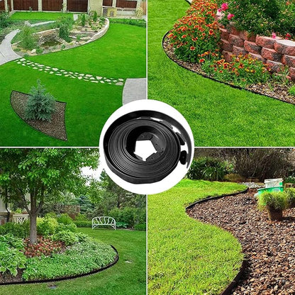 Landscape Edging 49FT,Garden Edging Borders Black [Extra Tall 4IN High] with 75pcs Plastic Stakes, Lawn Edging Flexible DIY Fence for Landscaping,Flower Bed,Grass,Gravel,Tree Surrounding